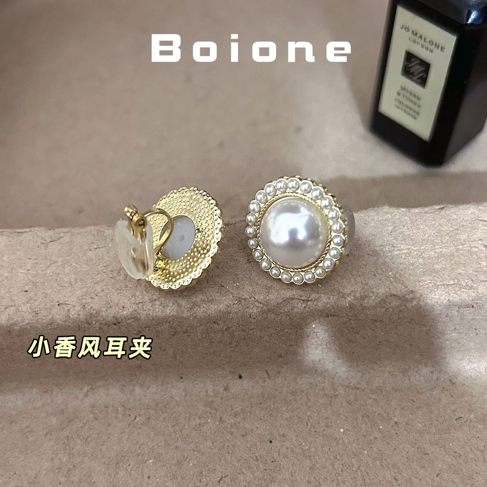 【实拍】复古小香风珍珠耳夹耳钉