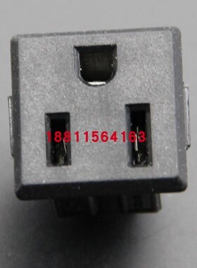 国产交流AC电源插座 插座SS-6B 15A/125V 卡式 3脚焊线 面板 铜脚