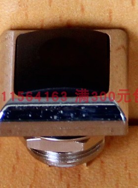 PAS6正方形复位黑色金属边常开按钮开关∮12不带锁台湾德利威