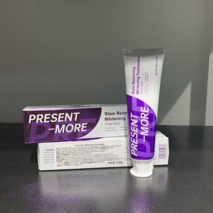 三支35元 Present-More普斯特 去渍亮白牙膏130g薄荷口气清新温和
