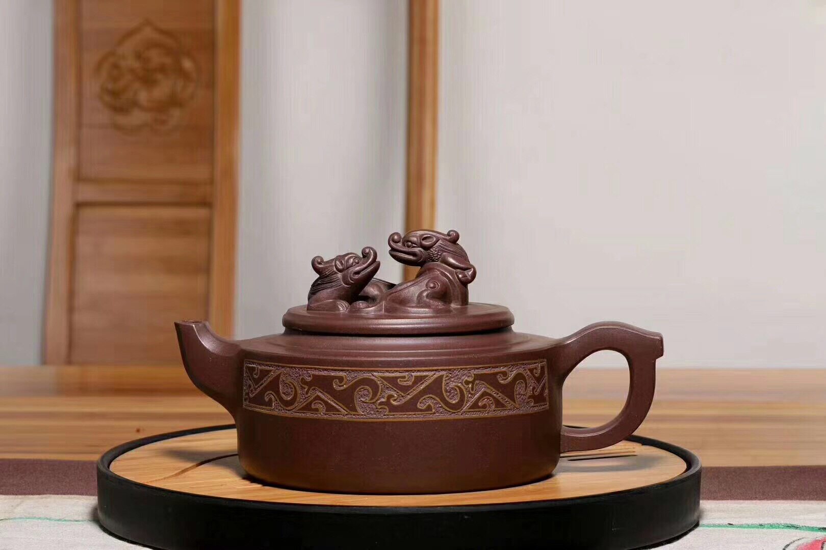 茗泽阁季益顺楚汉风云宜兴紫砂壶名家大师纯手工全手工证书齐全