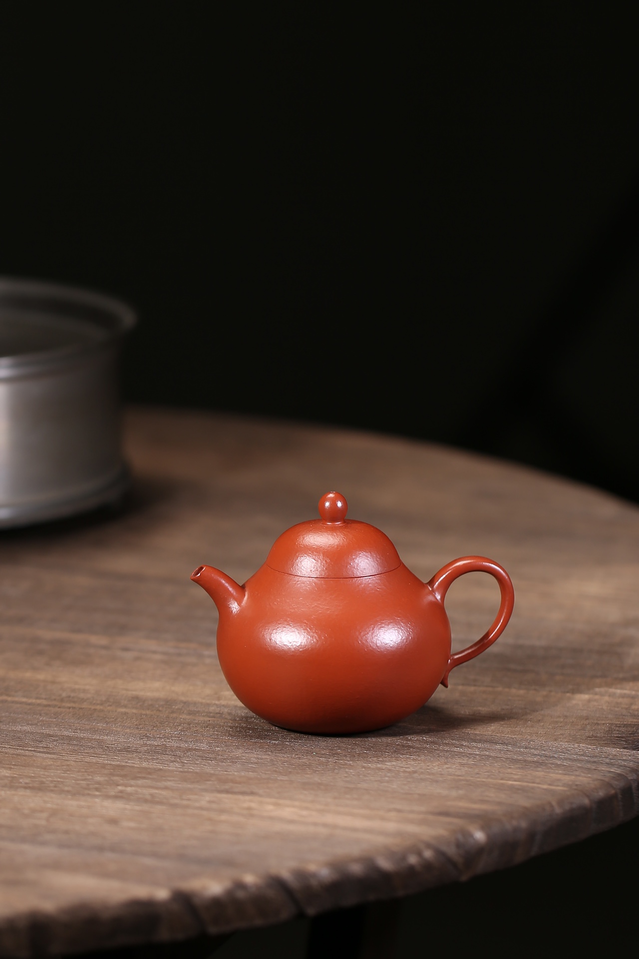 茗泽阁棠梨原矿粗砂皱皮朱泥小品宜兴紫砂壶名家纯全手工许雪强制