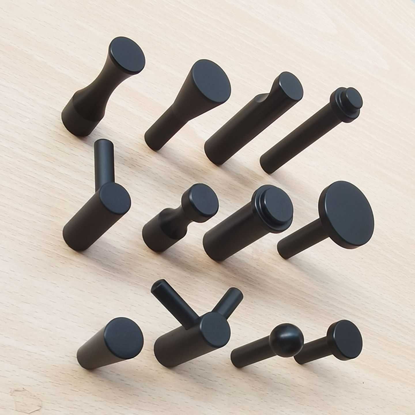 挂钩黑色不锈钢单个打孔免打孔