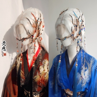 故里簪花巷原创【荧惑】古风半脸面具古装影视遮脸道具汉服道具