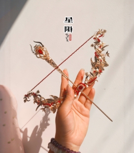 故里簪花巷原创双子系列【星陨】【龙渊】汉服配饰古风道具藏剑簪