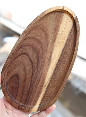 出口外单！西班牙muy mucho椭圆家用实木盘餐厅原木托盘餐票果盘