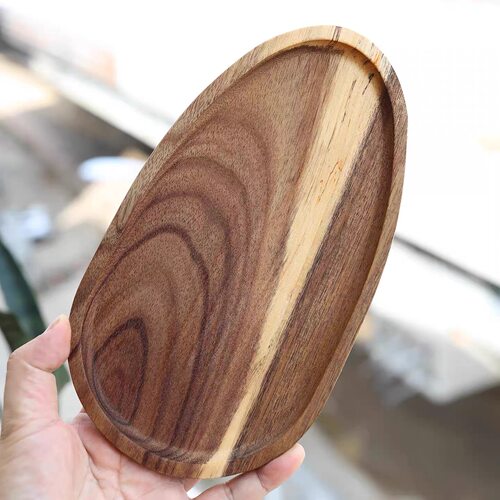 出口外单！西班牙muy mucho椭圆家用实木盘餐厅原木托盘餐票果盘