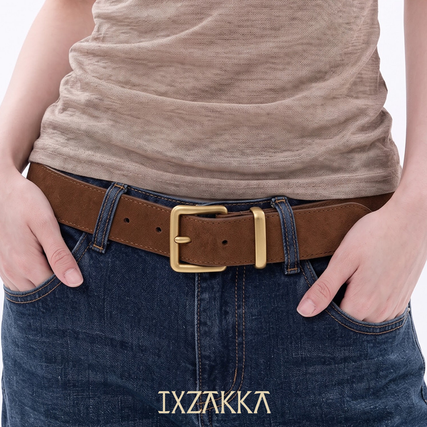 IXZAKKA艾卡女士软皮细腰带百搭