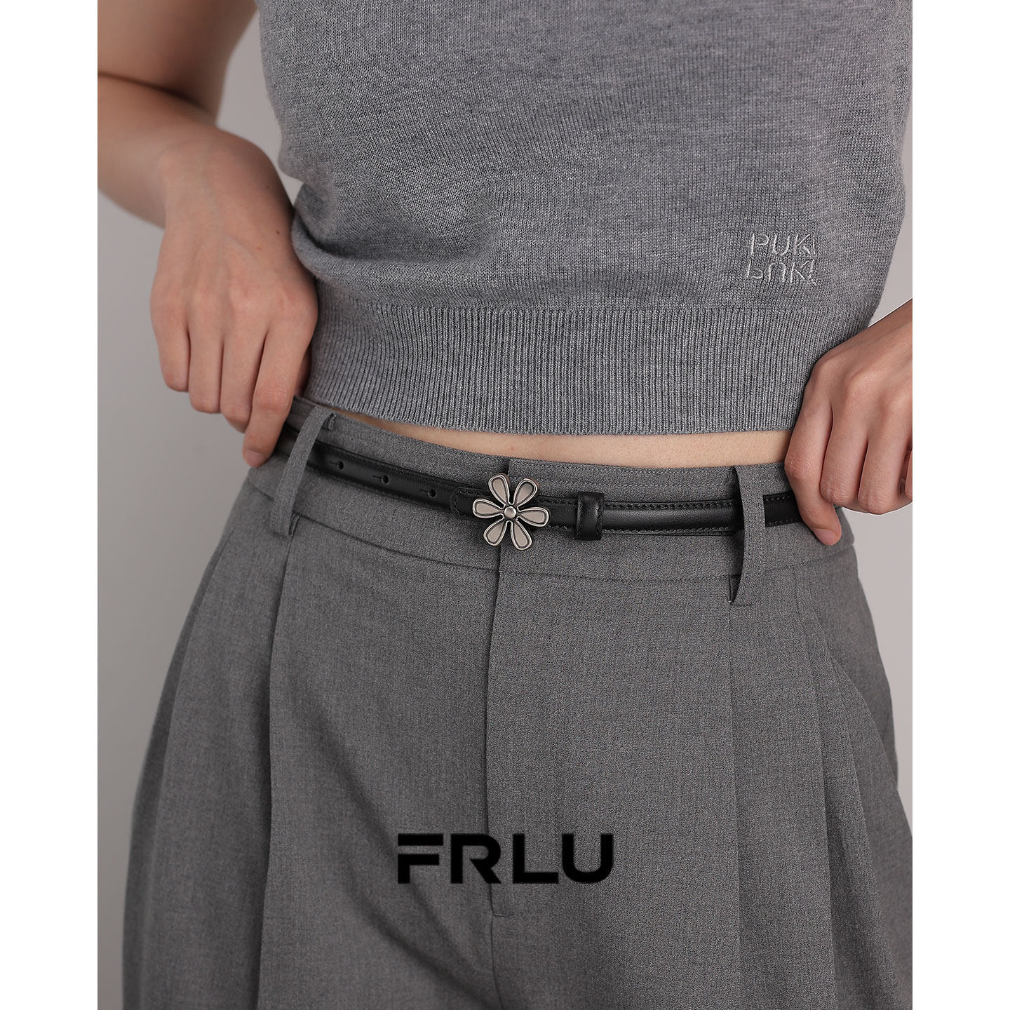 头层牛皮复古花朵时髦皮带女款真皮时尚百搭装饰牛仔裤平滑扣腰带