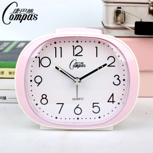 正品康巴丝超静音小闹钟创意简约清楚大字床头书桌闹表学生石英钟