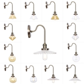 北欧现代简约吧台餐厅灯轻奢玻璃罩单头弯管青古铜卧室床头壁灯