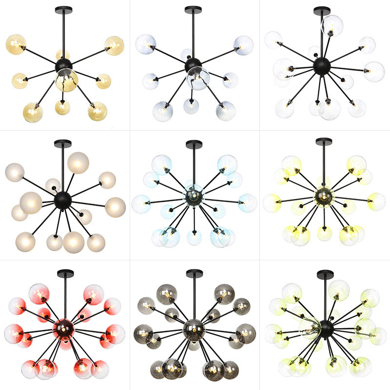 餐厅客厅美式复古玻璃铁艺高质