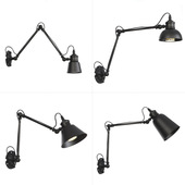 装 可折叠铁艺LED射灯 饰餐桌床头阅读摇杆亚黑壁灯 复古风格 美式