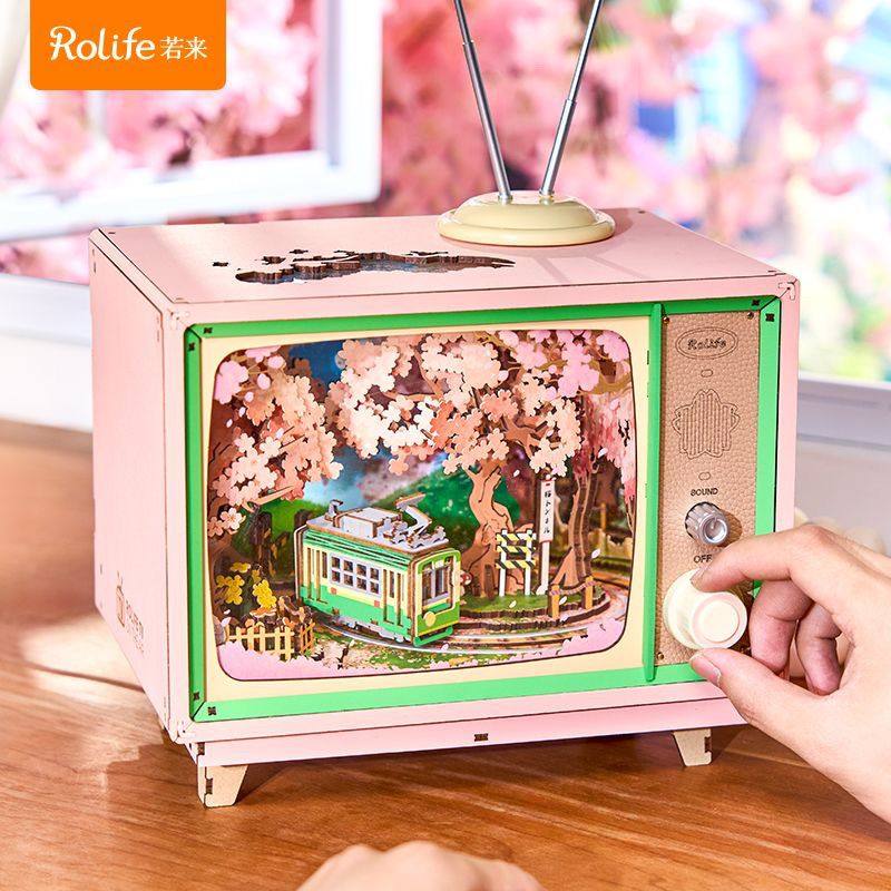 若来樱梦之旅音乐盒diy手工八音盒拼装积木模型送礼