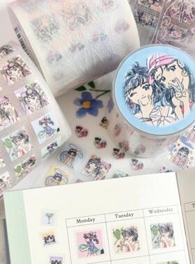 COMO士多空空鼠夏天小标签贴纸卷切膜胶带韩系手帐装饰素材胶带