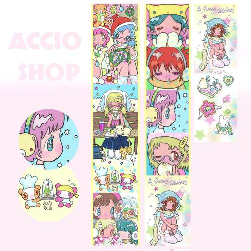 ACCIO×鸟鸟一原创贴纸卷冬日氛围标签贴人物y2k咕卡手账贴纸切膜