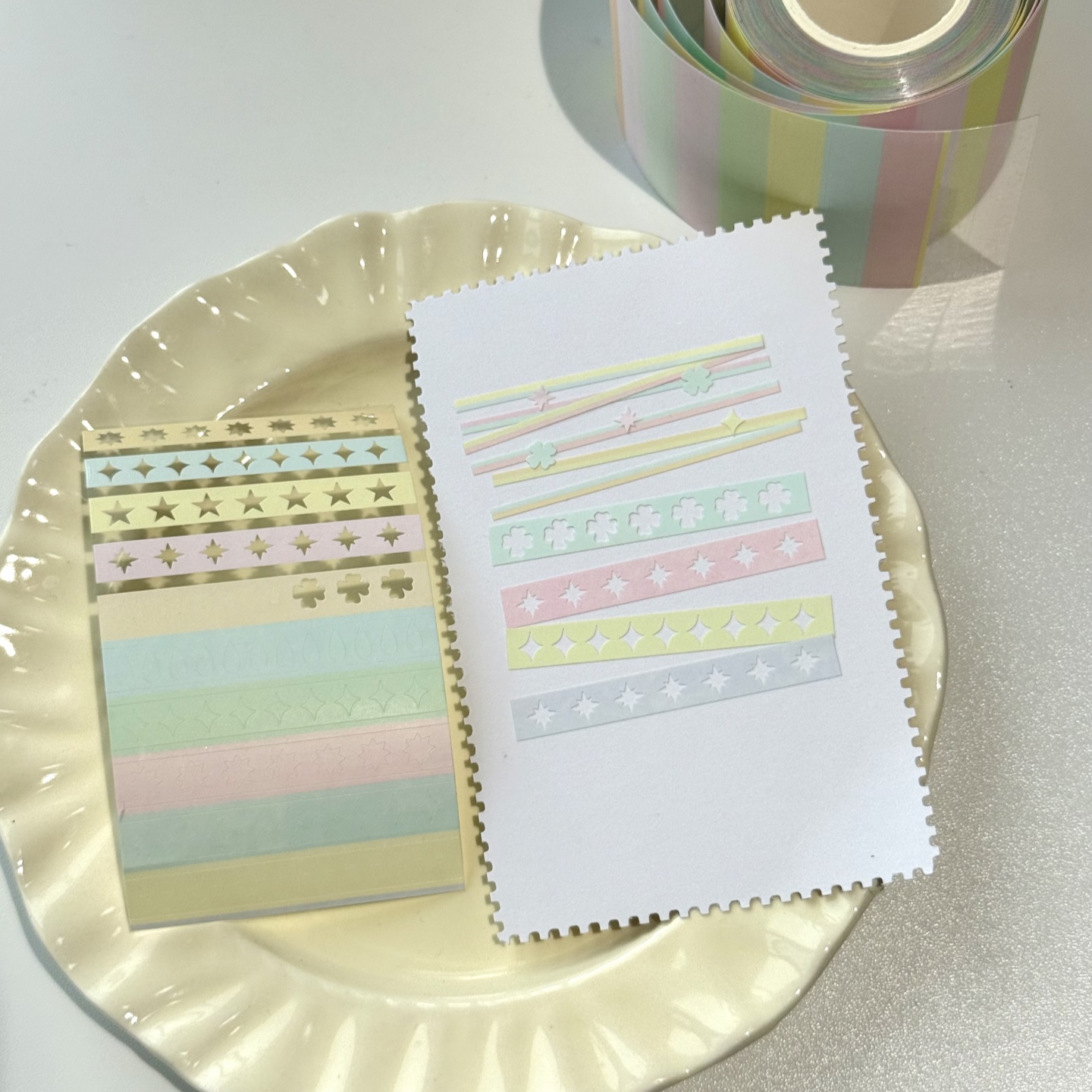 Girl17大龄萝莉原创0排废贴纸卷解构拉条基础百搭镂空小deco星星