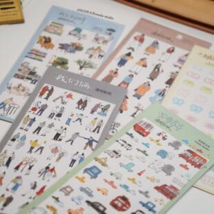 玩乐的文具2025春季透明贴纸生活日常初春车车现代清新手账贴纸