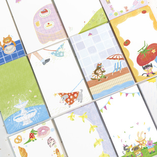 AGUGU遐想原创M5内页日系盐系手绘基础ins手帐拼贴素材可撕便签