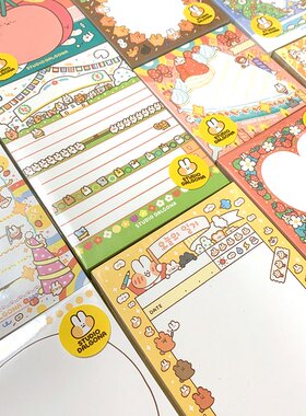 N1ng手帐 studio dalgona韩国原创 独角兽兔子便签整本 todo现货