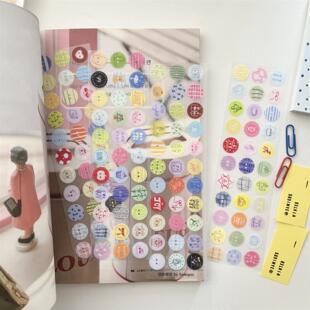 3amigos整卷2024冬季贴纸卷淡彩纽扣苹果手帐装饰素材可爱M5