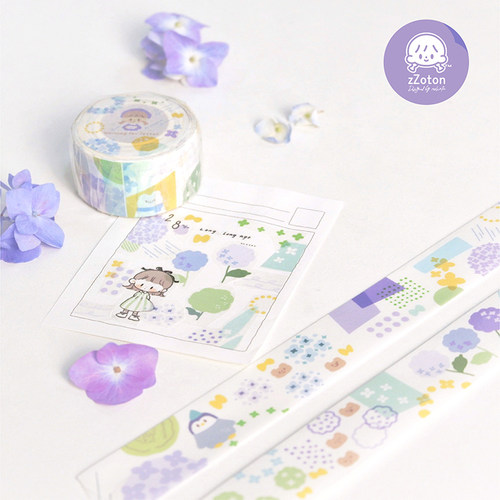 紫阳花原创素材手帐拼贴和纸胶带