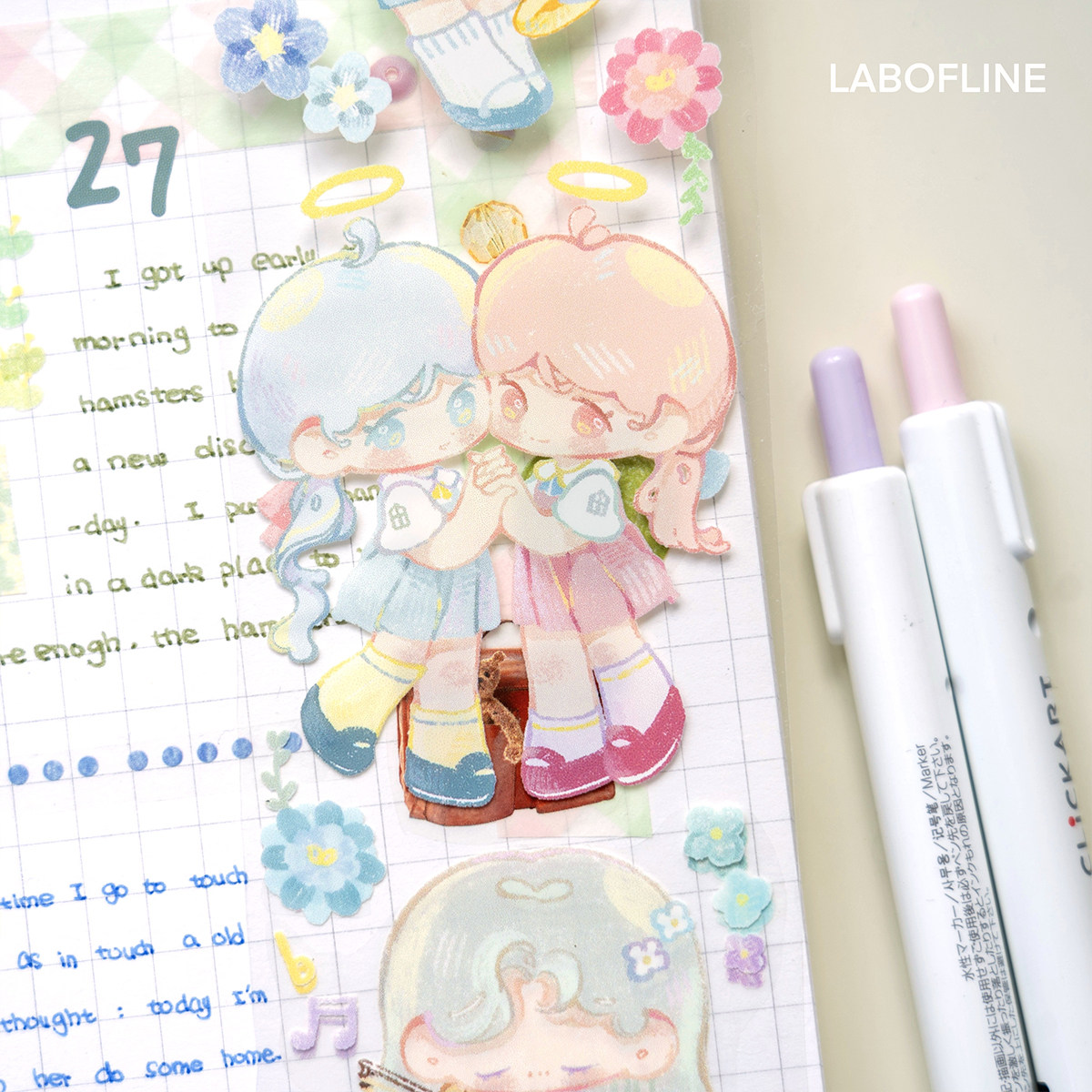 线条研究室可爱拼贴手帐胶带