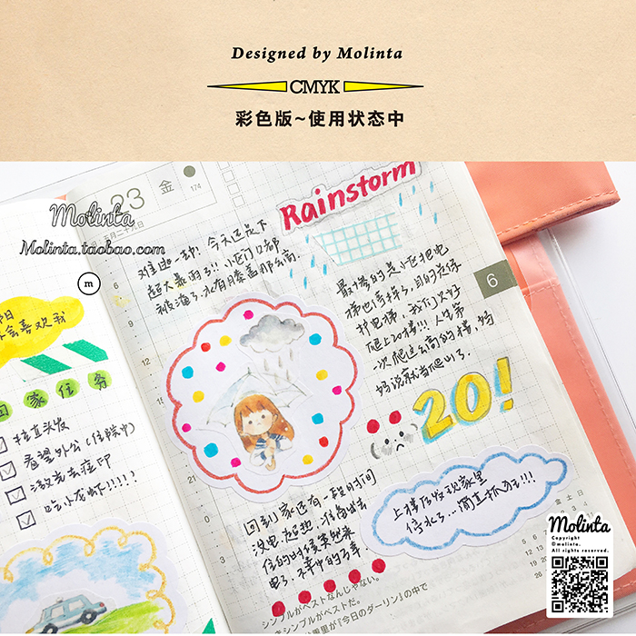 N1ng 卓大王 阿卓啥都有-阿卓边框灵感手帐可书写贴纸