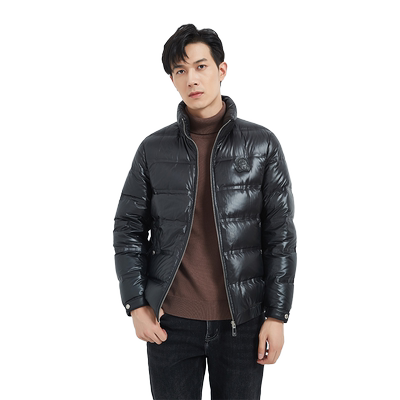 古鲨立领三防印花羽绒服