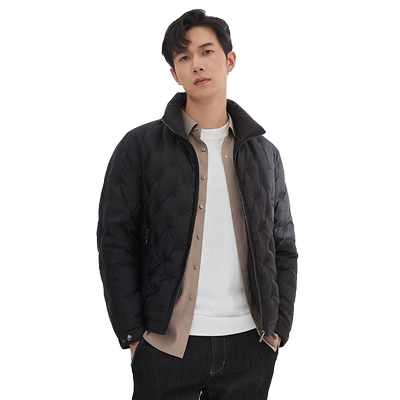 古鲨立领保暖白鸭绒羽绒服