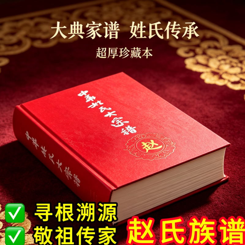 正版中华赵氏族谱字辈通谱家训历史迁徙赵姓图腾宗谱赵家谱书礼物
