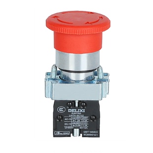 德力西LAY5 BS红色急停蘑菇头按钮1NO1NC按钮开关一常开一常闭