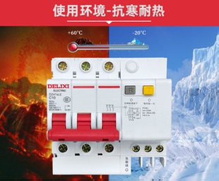德力西空气开关带漏电保护器63a家用断路器220v空开2p漏保32a短路