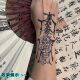 网红爆款 护身符草本果汁纹身贴国风花臂高级持久逼真刺青反光男女