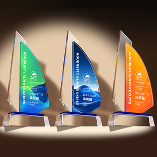 2025新款创意高档水晶奖杯定制高端大气奖牌定做优秀员工冠军年会