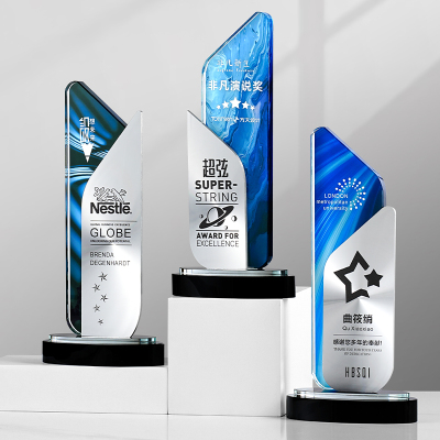 2025新款创意高档水晶奖杯定制高端大气年会优秀员工奖牌定做冠军