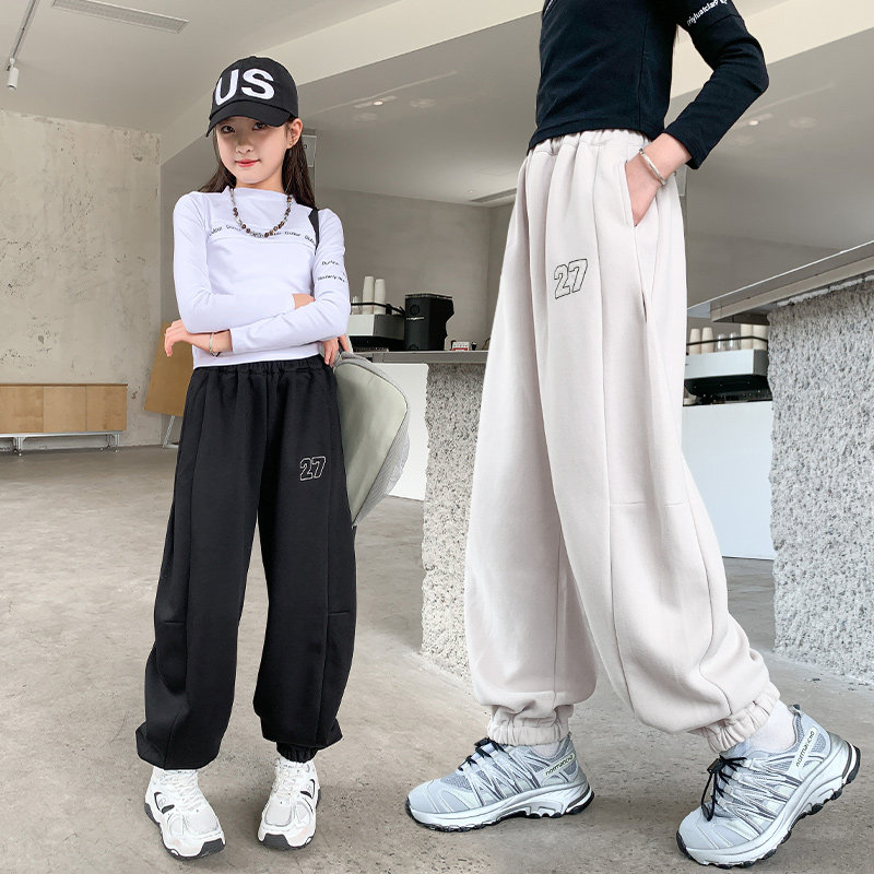 女童宽松休闲长裤春秋女大童卫裤秋装运动裤2025新款儿童秋季裤子