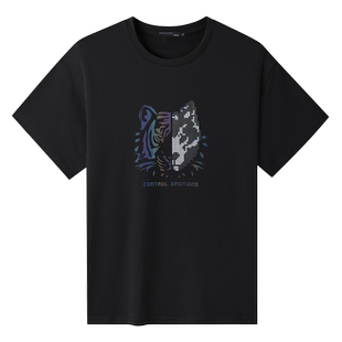 【新品】GXG男装 【100%棉】夏季潮流虎头印花圆领短袖T恤上衣