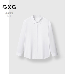 新尚 新品 多色胸前绣花肌理感休闲长袖 25年春季 衬衫 GXG男装
