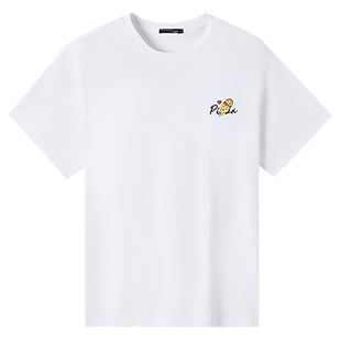 【新品】GXG男装 夏季经典休闲潮流白色宽松圆领短袖T恤男潮