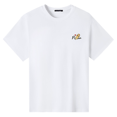 【新品】GXG男装 夏季经典休闲潮流白色宽松圆领短袖T恤男潮