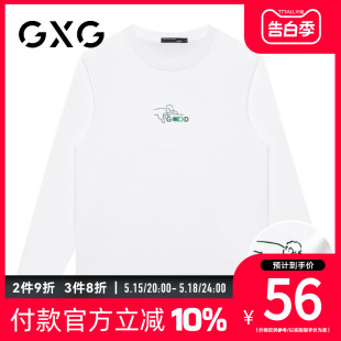 新品 GXG 100%棉 t恤 春季 卡通人物印花简约打底长袖