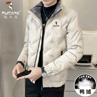 啄木鸟冬季外套男士轻薄羽绒服2025年新款保暖鸭绒夹克男装正品潮