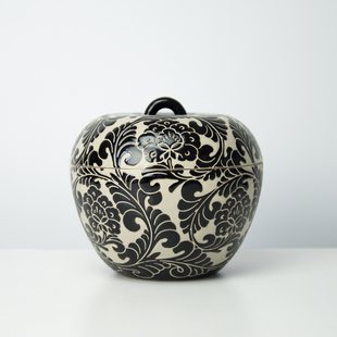 苹果摆件陶瓷罐创意摆设家用带盖茶叶罐客厅新中式创意工艺术品