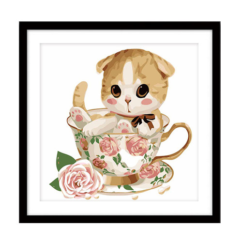diy Digital painting Cartoon animal manual Oil decorate lovely teacup kitten children introductionin the Home accessories , Decorative painting ,  DIY/Digital painting  category - from Buy2taobao.com to provide professional Taobao agent buy service