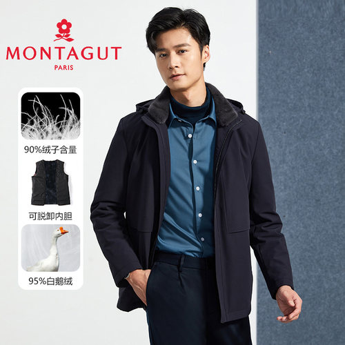 兔毛/白鹅内胆]梦特娇尼克羽绒服