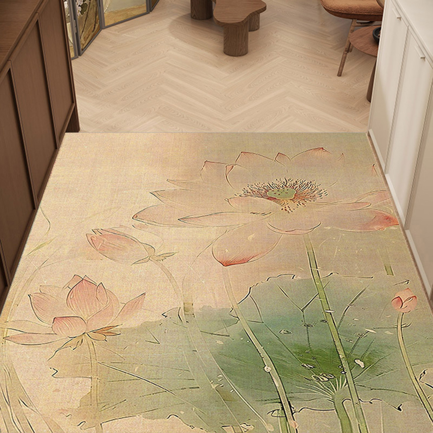 中古风地毯入户门垫pvc免洗可裁剪门厅进门门口皮革防滑地垫脚垫,居家布艺,入户地垫,淘宝优惠券,粉丝福利购,淘宝优惠卷