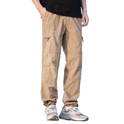 户外山系休闲裤子男士秋冬速干加绒登山长裤宽松直筒侧口袋工装裤