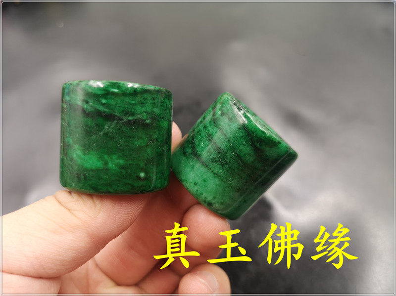 干青铁龙生翠玉扳指 男款干青玉指环 戒指 特价