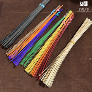 非遗竹编书签彩色竹编扇子diy竹篾条幼儿教育儿童亲子手工材料包